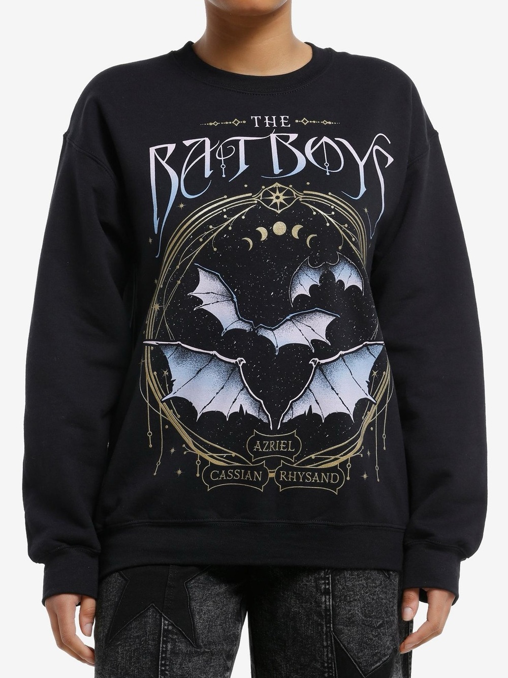 A Court of Thorns and Roses Bat Boys Metallic Ink Girls Sweatshirt Small